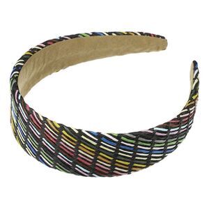 Classic Foam Raffia Straw Headband Black